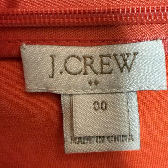 J. Crew Shift Dress 00 Orange Neon Scalloped Laser Cut - Picture 12 of 13